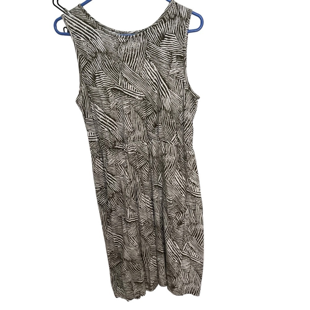 Soyaconcept Shift Dress Women's Geometric Print Pullover Brown White‎ Size Large